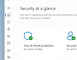 Windows 11 antivirus interface showing status as secure