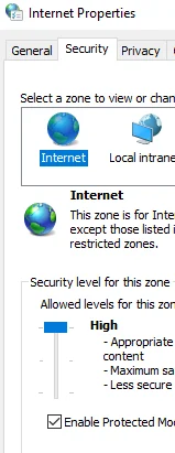 Internet Explorer security settings Windows 11